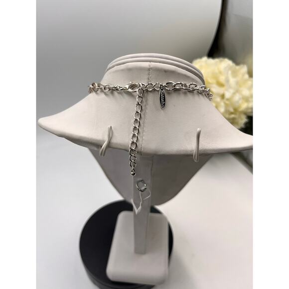 Natasha Signed Mixed Metal Color Fringe Waterfall Spike Bib Statement  Necklace - Picture 4 of 8